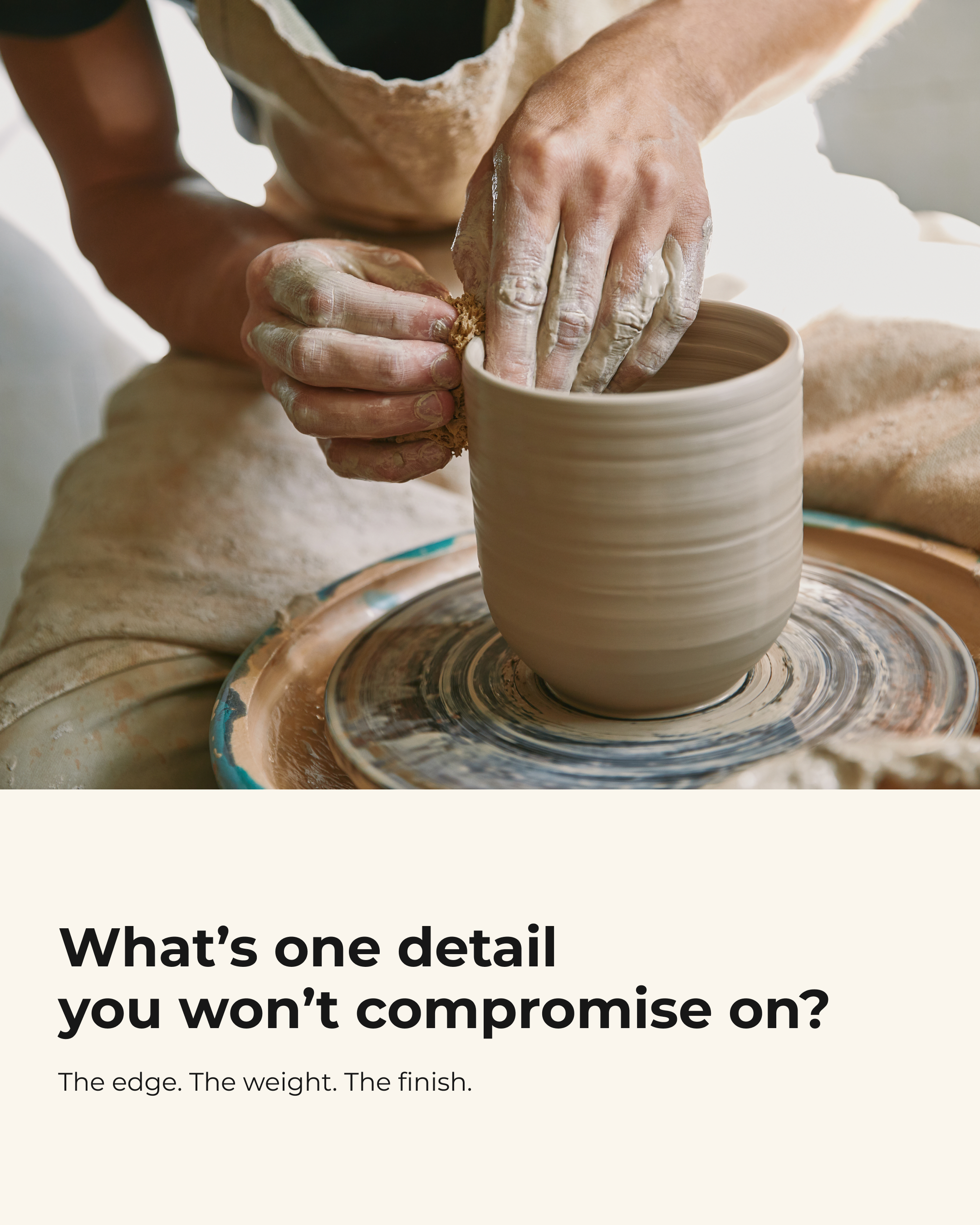 A ceramicist shaping a vessel by hand